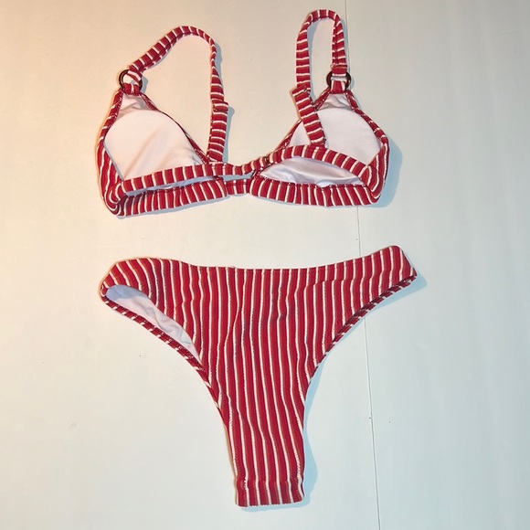 Cupshe Bikini Swimsuit Stripe Triangle Low Waist Two Piece Bathing Suit Size S - Picture 2 of 13